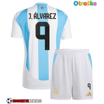 Otroške Nogometnih dresov Argentina Julian Alvarez #9 Domači Copa America 2024 Kratki rokavi (+ hlače)